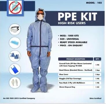 Personal Protective Equipment Kit, Size : Universal