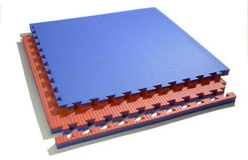 EVA Foam + JSR Interlocking Mats, Color : Red Blue