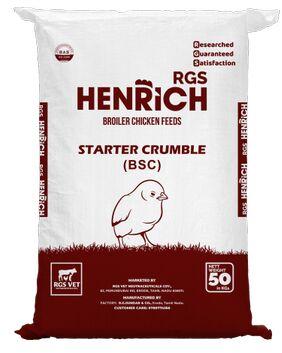 RGS Henrich Broiler Starter Crumble Feed, Packaging Type : Double Laminated PP Bag