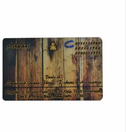 Creative Media Multicolor Rectangular Plastic Visiting Card, Size : 86L X 54B Mm