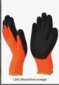Hi-Viz Grip Crinkled Latex Coating Gloves, For Out Door Work, Construction Work, Warehousing / Handling