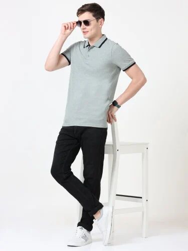 Poly Cotton Puma Polo Tipping T-Shirt, Sleeves Type : Half Sleeves