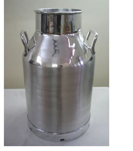 Aluminium Milk Can Vase, Color : White