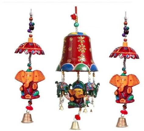 Color Coated Paper Mache Bell Door Hangings, Packaging Type : Packet