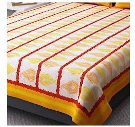 Cotton Printed Bed Sheet, Color : Multicolor