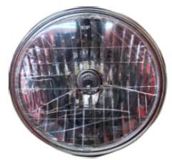 White Electric Round Polished Head Light With Bulb, For Automobile, Commercial, Packaging Type : Box