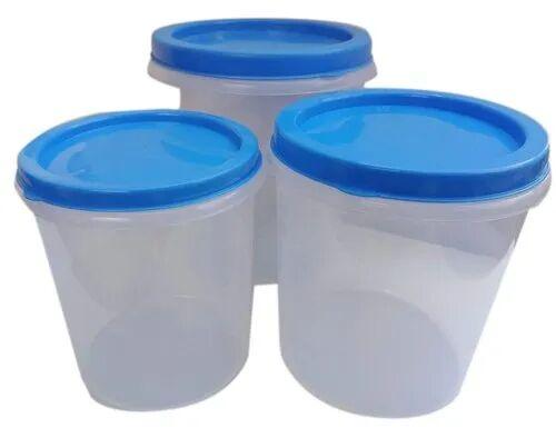 Round Plastic Container, Color : Transparent