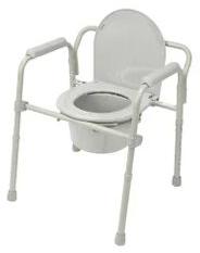 Stainless Steel Portable Commode Chair, Color : White