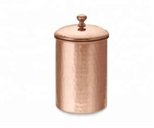 Round Metal Copper Hammered Canister Box, For Storage, Feature : Eco-Friendly