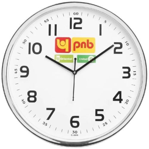 Plastic Promotional Wall Clock, Color : Silver