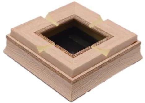 Brown Square Wooden Ashtray