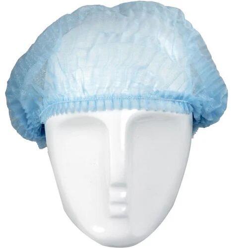 Blue Non Woven Bouffant Cap, Size : 16 Inch, 18 Inch