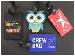 Silicone Metal Leather Travel Luggage Tag, Packaging Type : Poly Bag