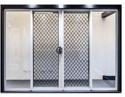 Glass Aluminium Grill Doors, Color : Brown