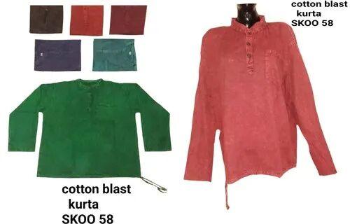 Solid Cotton Plain Kurta, Size : Medium