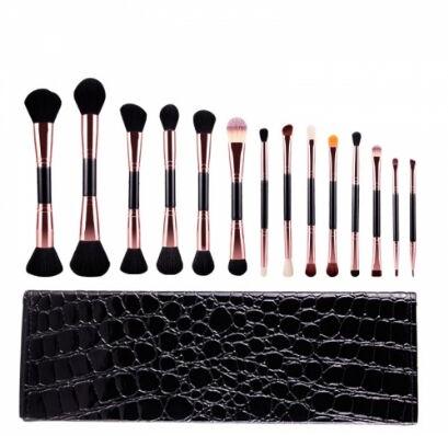 MSQ Rose Gold 14 Piece Double Makeup Brush