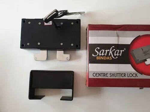 Sarkar Bindas Black Iron Center Shutter Lock, For Security