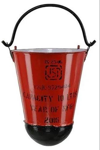 Red Painted MS Fire Bucket