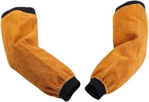 Plain Leather Hand Sleeves, Color : Gray, Orange 