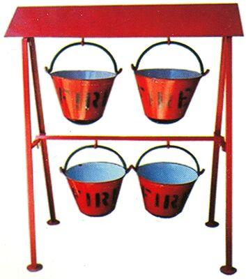 Fire Buckets With Stand, Color : Red