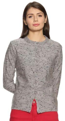 Round Neck Ladies Woolen Cardigan, Size : M, XL, XXL, XXXL