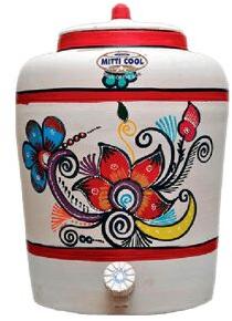 16 Litres Clay Water Pot, Color : White