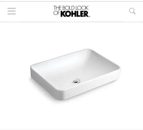 Rectangular Porcelain Kohler Wash Basin, Color : White