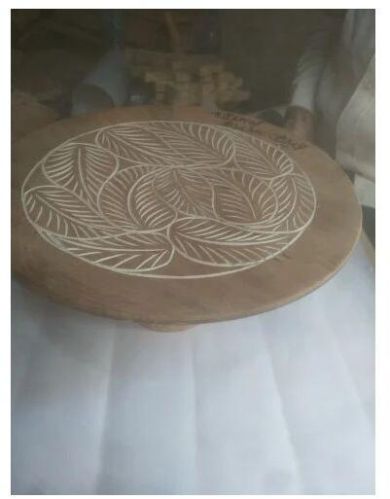 Round Wood Cake Plate, Size : Medium