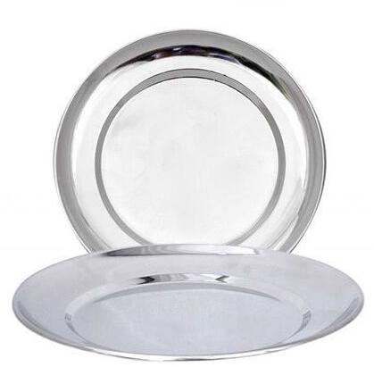 Vardhman Mirror Finish Stainless Steel Dinner Plate, Shape : Round