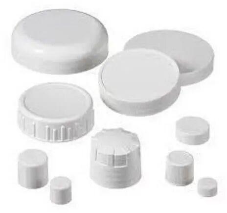 Dhiren Round Plastic Screw Cap, Color : White