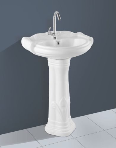 Aalishan Pedestal Wash Basin Set, Features : Scratch Resistant, Chemical Resistant, Bacteria Resistant