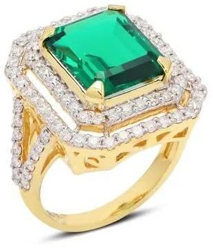 Emerald Diamond Ring, Gender : Unisex