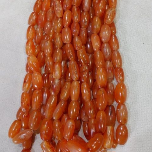 Barrel Natural Red Carnelian Ring Gemstone Beads, For Jewelry, Color : Orange