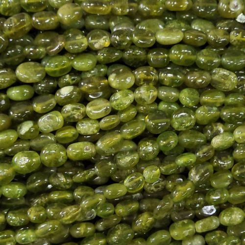 Aart-in-stones Green Plain Polished Vesuvianite Gemstone Oval Beads, For Jewelry