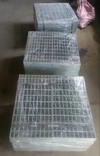 Megamech Silver Rectangular Galvanized Iron Mild Steel Grating, For Industrial