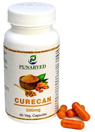 Yellow CURECAN Curcumin Capsule, For Supplement Diet, Certification : FSSAI Certified