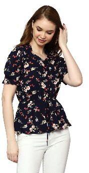 2SHE Ladies Printed Rayon Top, Sleeve Style : Half Sleeves