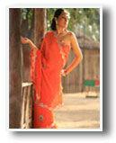 Orange Designer Saris