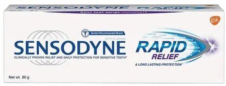 Sensodyne Rapid Relief Toothpaste, Packaging Size : 80 G