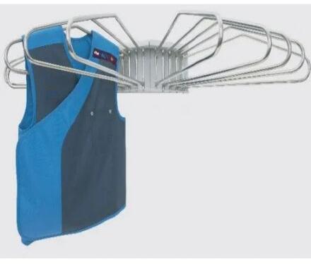 Kiran Silver Stainless Steel Mounted Wall Hanger, For Hospital