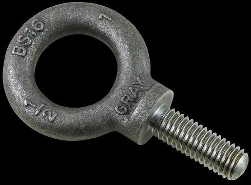 Round Mild Steel Eye Bolt, Color : Silver