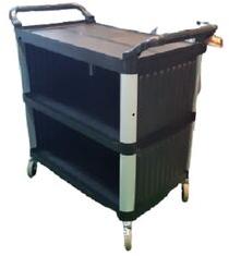 Mild Steel Food Serving Trolley, Color : Black