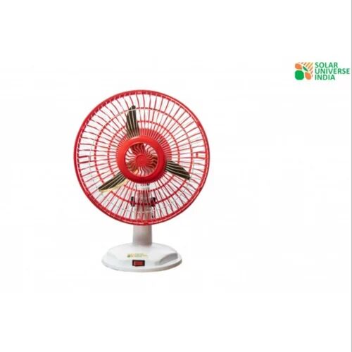 Solar Table Fan, Color : Red