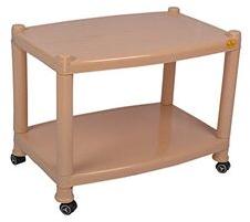 Deccan HDPE Plastic Trolley Table, Shape : Rectangular