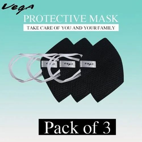 Vega Face Mask, For Medical Purpose, Color : Black
