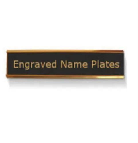 Black Rectangular Engraved Nameplates