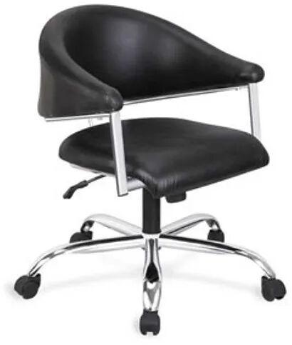 Leather Office Chair, Color : Black Silver