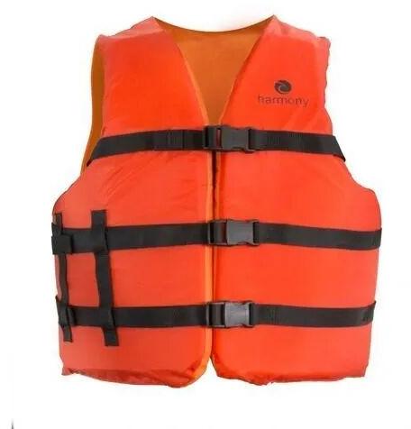 Orange Nylon Safety Life Jacket, For Construction, Sea Patrolling