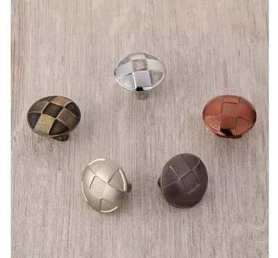 Button Zinc Glass Cabinet Knob, Color : Silver