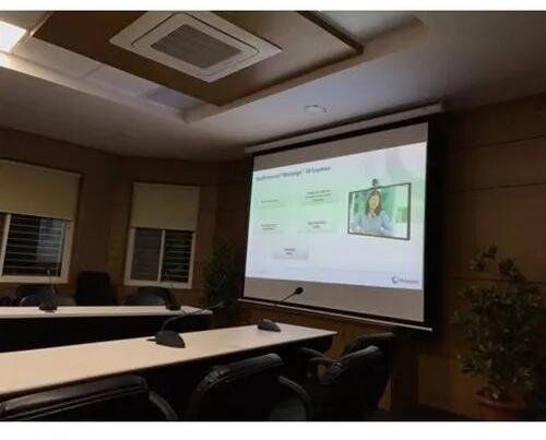 Motorized Projection Screen, Color : White